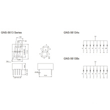 0,56 pulgadas 1 dígito 7 segmento de visualización (GNS-5613Ax-Bx)